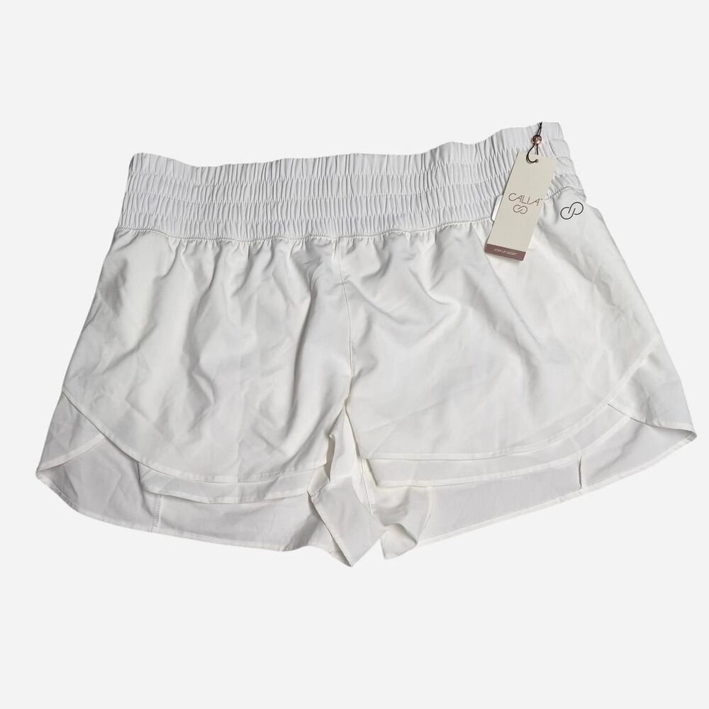 NWT CALIA Step-Up High-Rise Performance Shorts White Size XXL